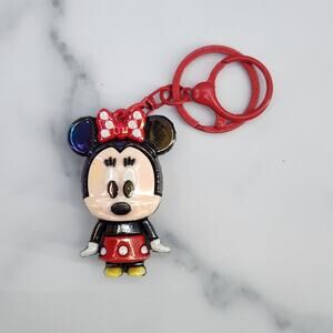 *NEW* Disney's Minnie Mouse 3D Figure Keychain Bag Charm Iridescent Colors